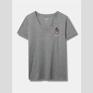 Torrid - Gingerbread Man Classic Fit Heritage Jersey V Neck Tee in Heather Grey‍
